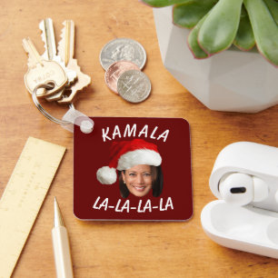 Funny Kamala Harris Face Weihnachtsmannmütze Weihn Schlüsselanhänger