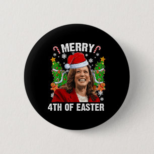 Funny Kamala Harris Weihnachtsfeier Weihnachtsmann Button