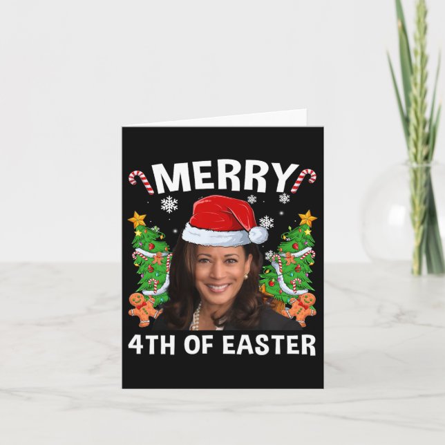 Funny Kamala Harris Weihnachtsfeier Weihnachtsmann Karte (Vorderseite)