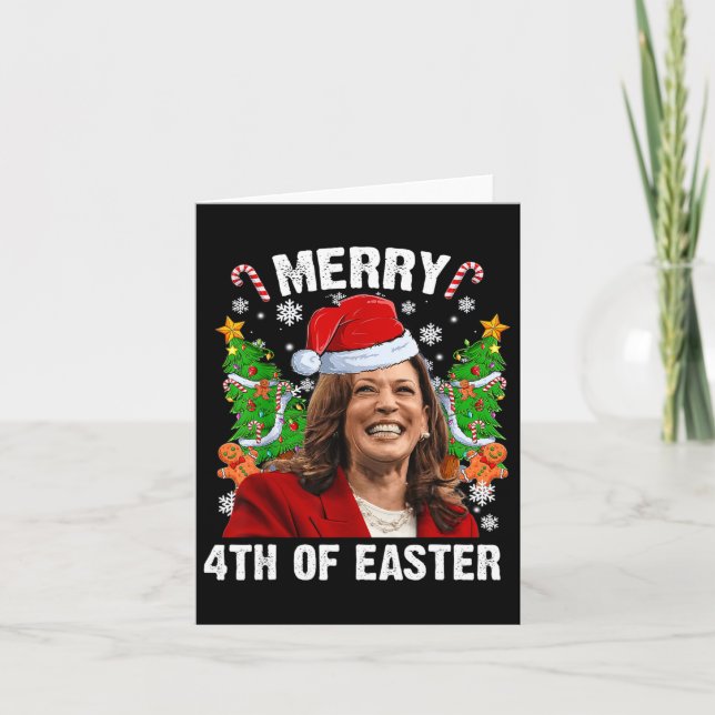 Funny Kamala Harris Weihnachtsfeier Weihnachtsmann Karte (Vorderseite)