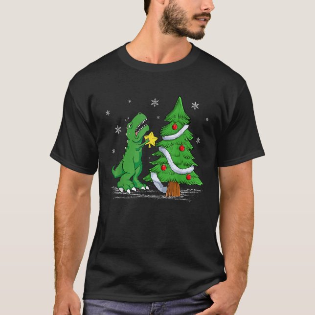 Funny Kampf ist echt Dinosaur T Rex Dino Christm T-Shirt (Vorderseite)