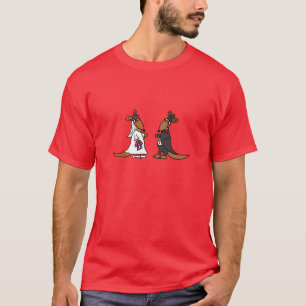 Funny Kangaroo Bride und Groom Wedding Design T-Shirt