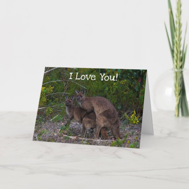 Funny Kangaroo I Liebe You Karte (Vorderseite)