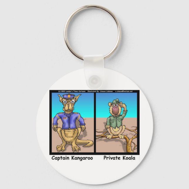 Funny Kangaroos & Koala Funny Cartoon Gaben T-Shir Schlüsselanhänger (Vorderseite)