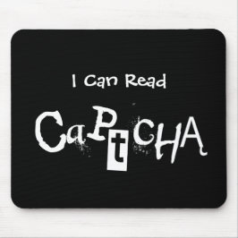Funny kann ich Captcha in Schwarz und Weiß lesen Mousepad
