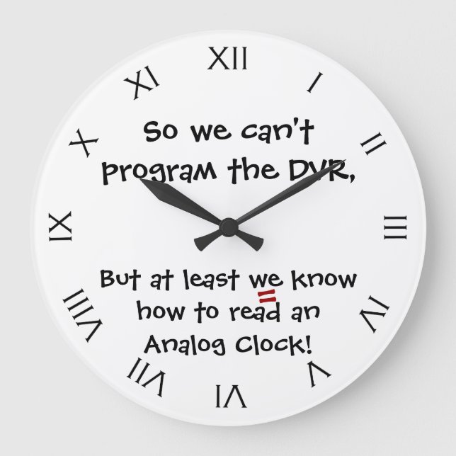 Funny kann ich einen analogen Uhrenreiz lesen Große Wanduhr (Vorderseite)