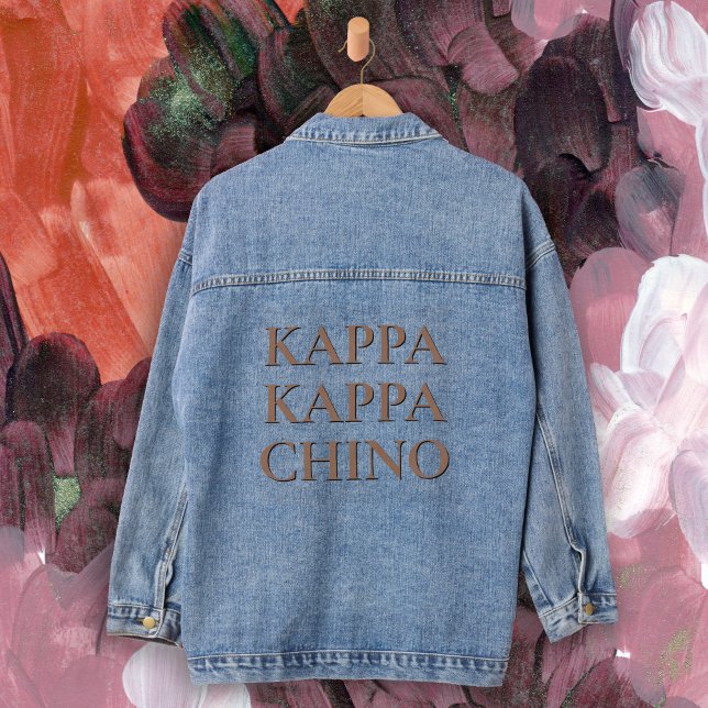 Funny Kappa Kappa Chino Kaffa Lover Jeansjacke (A fun Kappa Kappa Chino denim jacket for coffee lovers!)
