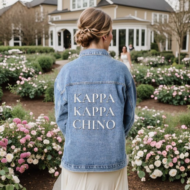 Funny Kappa Kappa Chino Kaffa Lover Jeansjacke (Hochzeit Rückseite)