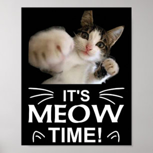 Funny Karate Boxing Cat Meow Time T Shirt T-Shirt Poster
