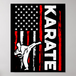 Funny Karate Design 4. Juli US-amerikanische Flagg Poster