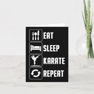 Funny Karate Design Männer Frauen essen Schlafkara Karte