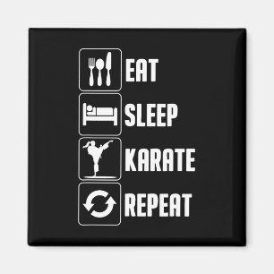 Funny Karate Design Männer Frauen essen Schlafkara Magnet