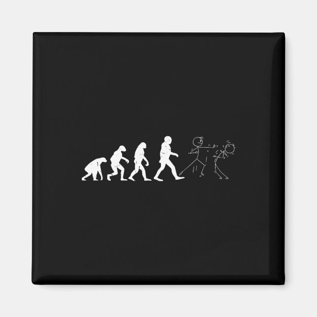 Funny Karate Evolution Karate Strichmännchen Magnet (Vorne)