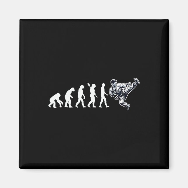 Funny Karate Evolution Martial Arts Lover Karate Magnet (Vorne)