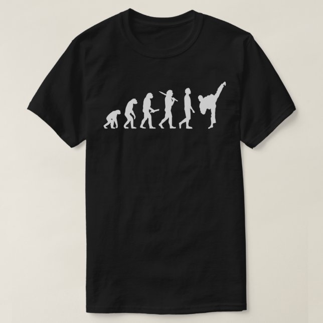 Funny Karate Evolution zum Geschenk für Kampfkünst T-Shirt (Design vorne)