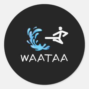 Funny Karate Kick Waataa Mixed Martial Arts Runder Aufkleber