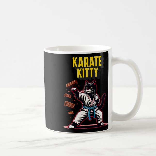 Funny Karate Kitty - Feline Champion für Kampfkuns Kaffeetasse (Rechts)