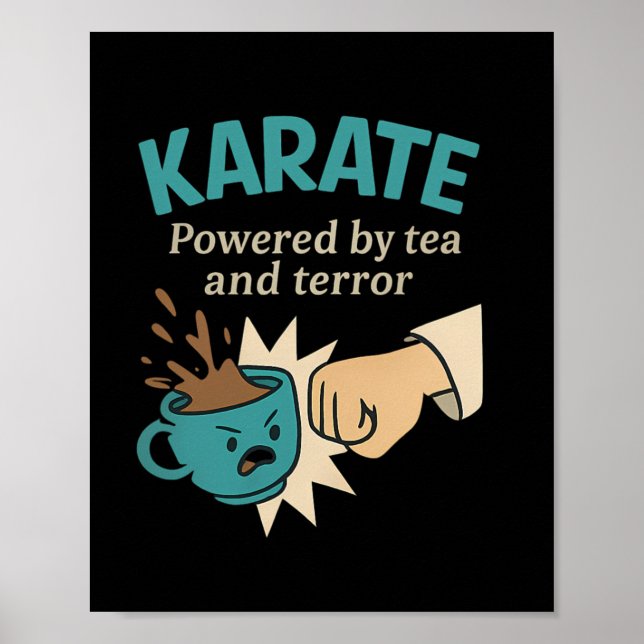 Funny Karate Martial Spaß Powered Poster (Vorne)