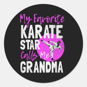 Funny Karate Oma Shirt Martial Arts Fighting G Runder Aufkleber