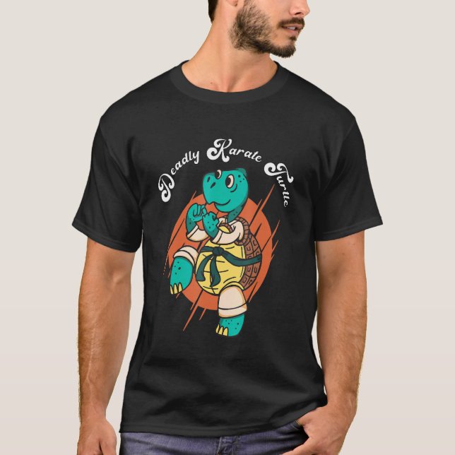Funny Karate Schildkröte Todschlag Tortoise Combat T-Shirt (Vorderseite)