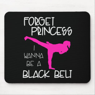 Funny Karate Shirt Girl Black Belt Martial Arts Gi Mousepad