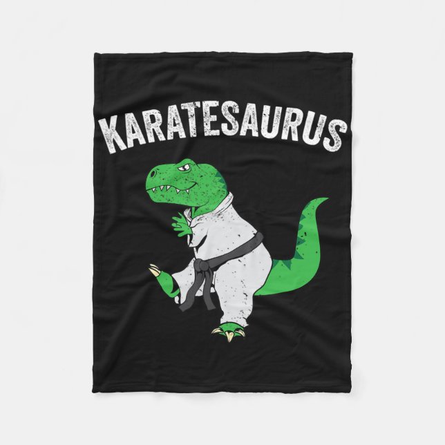 Funny Karate T Rex Dinosaur Niedlich Dino Martial  Fleecedecke (Vorderseite)