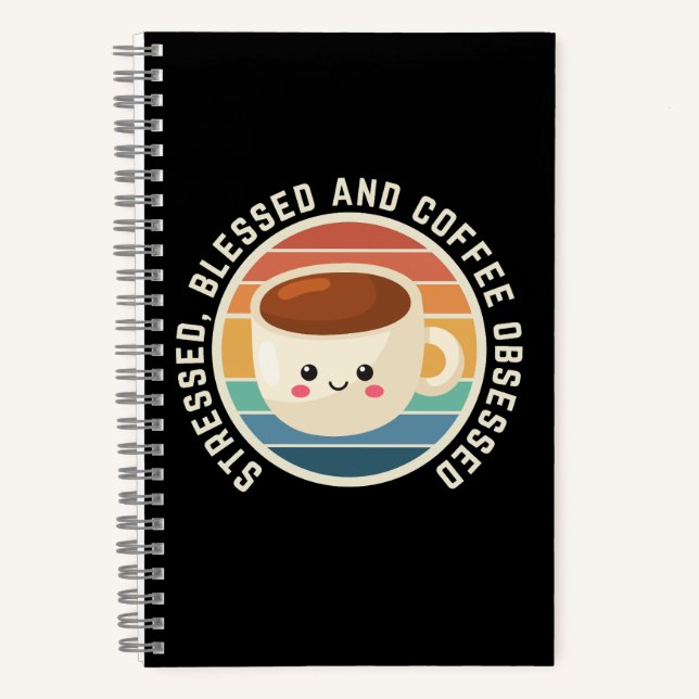 Funny Kawaii Coffee Zitat Notizbuch (Vorderseite)