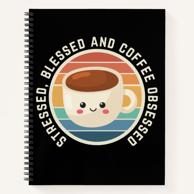 Funny Kawaii Coffee Zitat Notizbuch (Vorderseite)