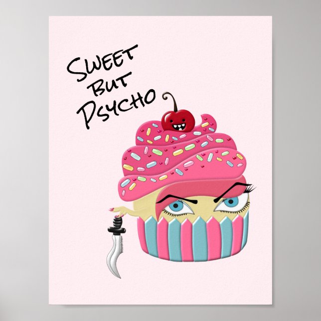 Funny Kawaii Food Art Niedlich Halloween Cupcake Poster (Vorne)