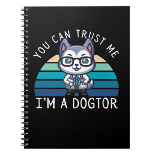 Funny Kawaii Husky Dog Doctor Notizblock