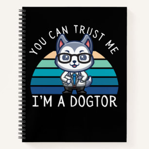 Funny Kawaii Husky Dog Doctor Notizbuch