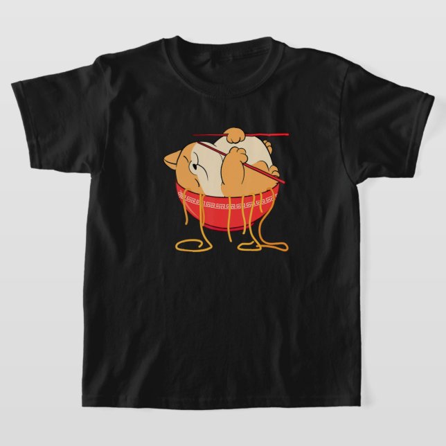 Funny Kawaii Neko Anime Cat Lover Japanischer Rame T-Shirt (Ablage )