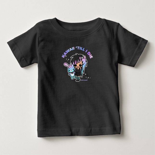 Funny Kawaii Pastel Goth Emo Gothic Chibi Anime Gi Baby T-shirt (Vorderseite)