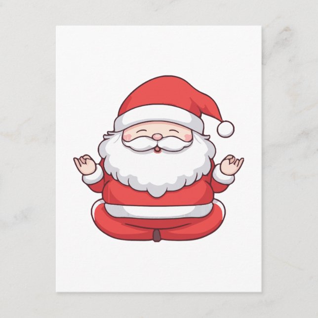 Funny Kawaii Santa Yoga Meditation Begleitkarte (Vorderseite)