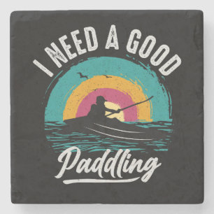 Funny Kayak braucht ein gutes Paddeln Steinuntersetzer