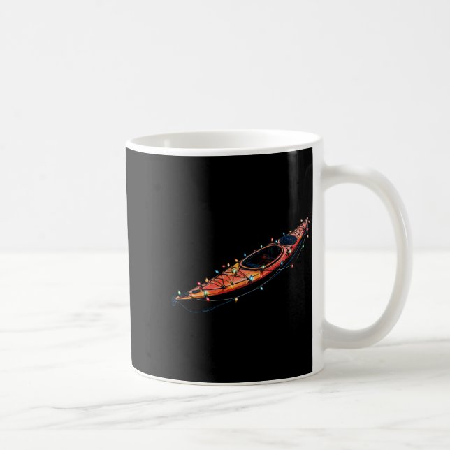 Funny Kayak Christmas Graphics Lights Lover Kayaki Kaffeetasse (Rechts)