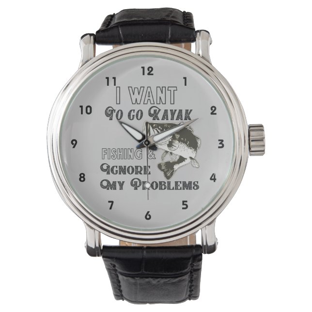Funny Kayak Fischen Bass Watch Armbanduhr (Vorderseite)
