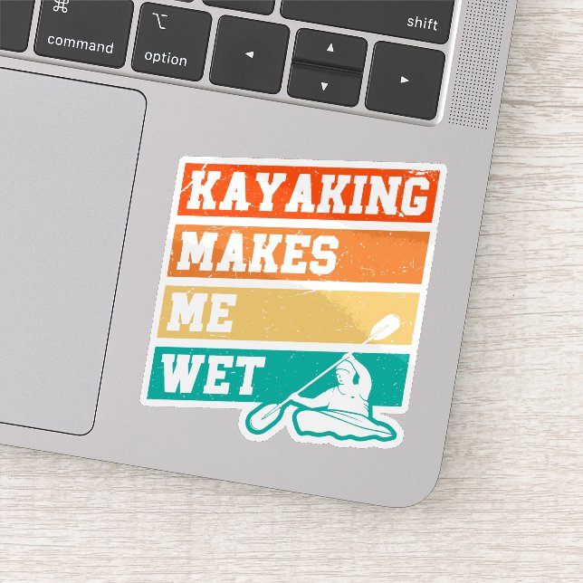 Funny Kayak Lover Kayaking Retro River Kayaker Aufkleber (Detail)