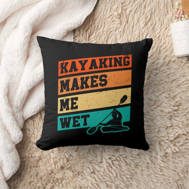 Funny Kayak Lover Kayaking Retro River Kayaker Kissen (Decke)