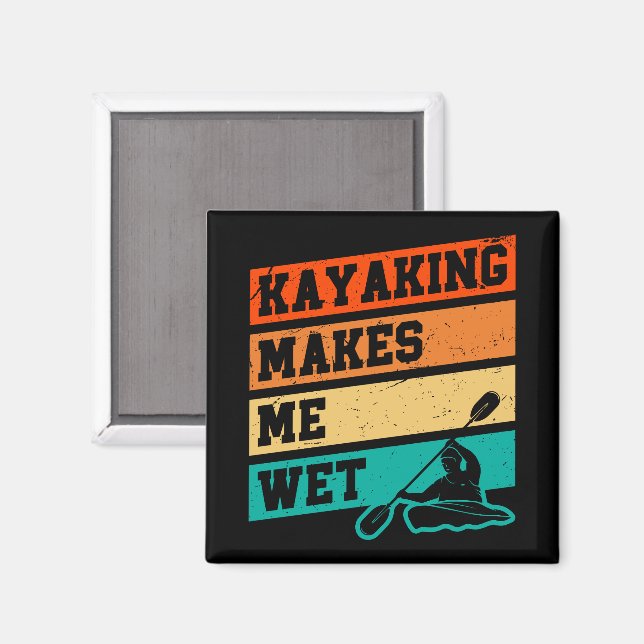 Funny Kayak Lover Kayaking Retro River Kayaker Magnet (Vorderseite/Rückseite)