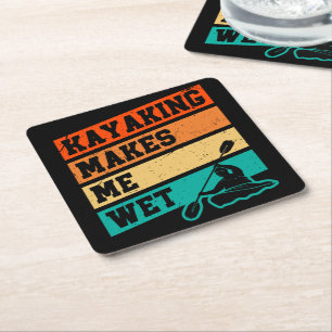 Funny Kayak Lover Kayaking Retro River Kayaker Rechteckiger Pappuntersetzer