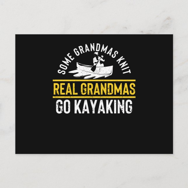 Funny Kayaker Einige Grannies stricken Real Postkarte (Vorderseite)