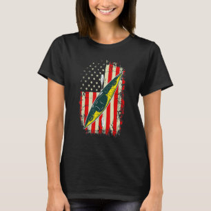 Funny Kayaking für Männer Coole amerikanische Fahn T-Shirt