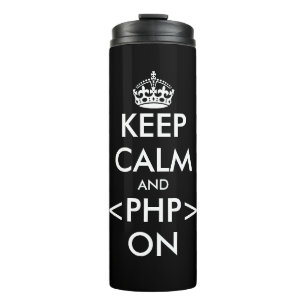 Funny keep calm and code on thermal travel tumbler thermosbecher