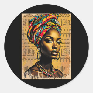 Funny Kente Cloth Head Wrap Afrikanische Amerikani Runder Aufkleber