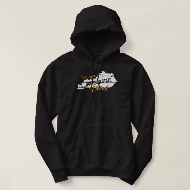 Funny Kentucky Bourbon Staat des Geistes Derby Hoodie (Design vorne)