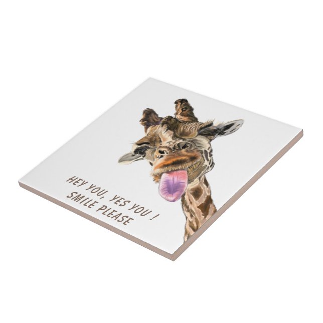 Funny Keramik Tile mit spielerischer Giraffe - Läc Fliese (Seite)