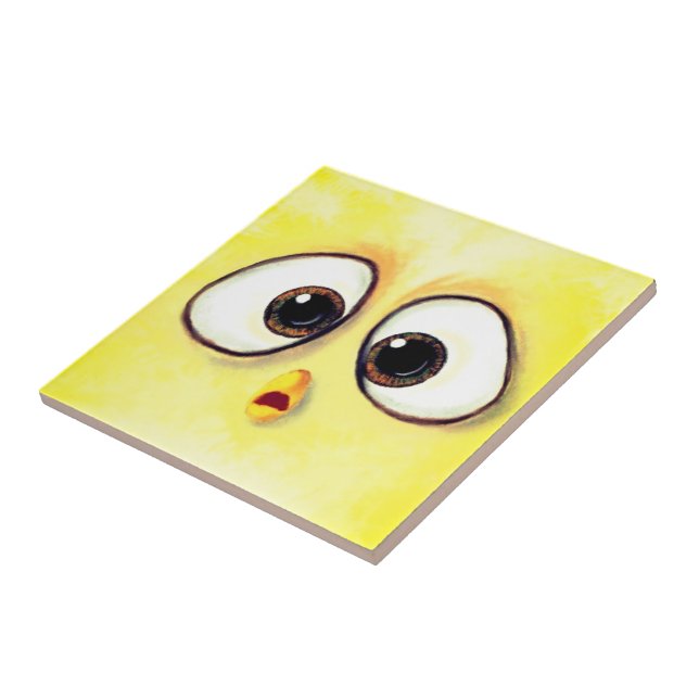 Funny Keramik Tile Überraschte Gelbe Hühneraugen Fliese (Seite)