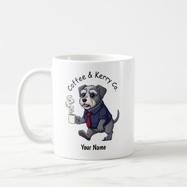 Funny Kerry Blue Terrier Dog Business Suit Coffee  Kaffeetasse (Links)