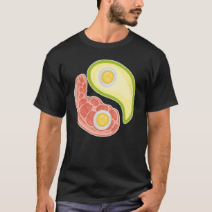 Funny Keto Diät Fleisch Eier Avocado Ying Yang Zen T-Shirt